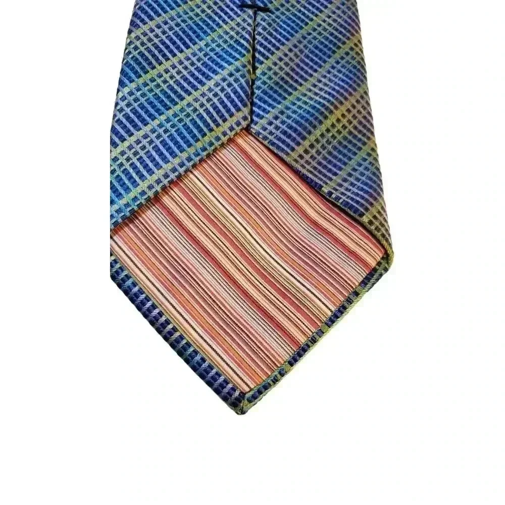 TED BAKER Blue Multicolor Geometric Stripe Silk Tie Neck Tie‎ Neckwear USA